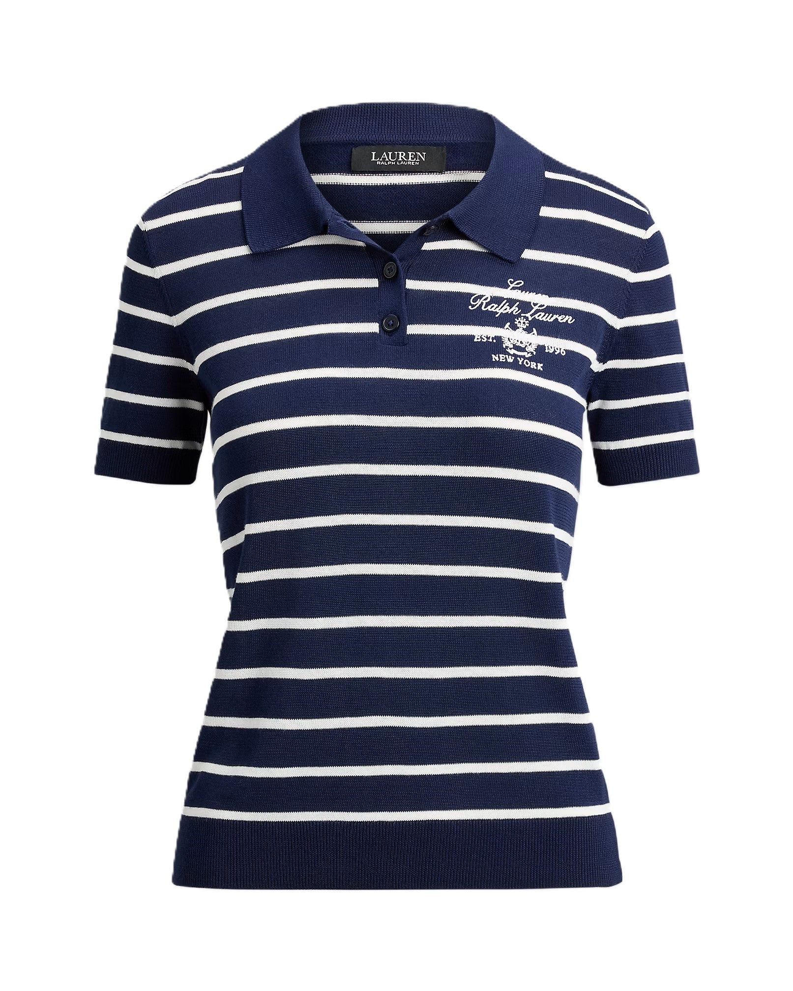 Classic Polo-Style Short Sleeve Pullover in Navy