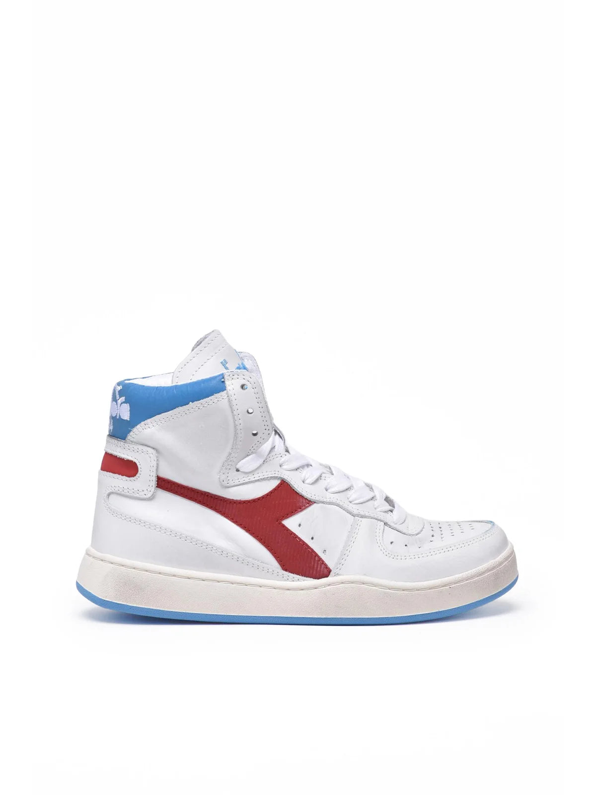 White Red Leather Basket Sneakers