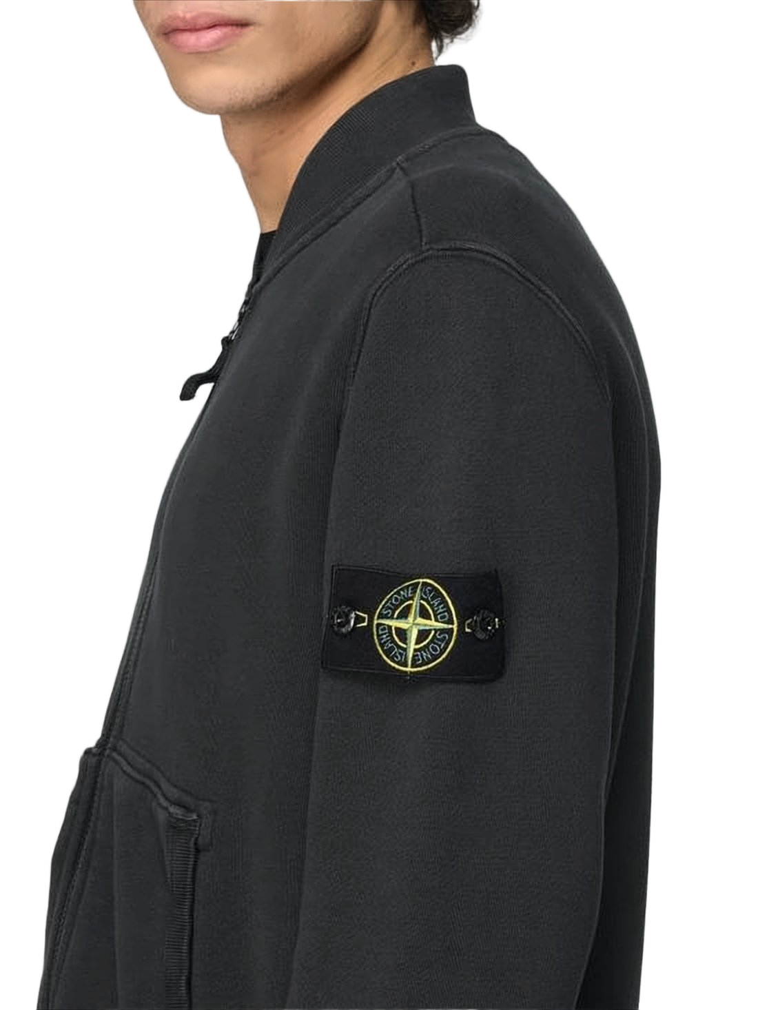 Black Zip-Up Hooded Sweatshirt