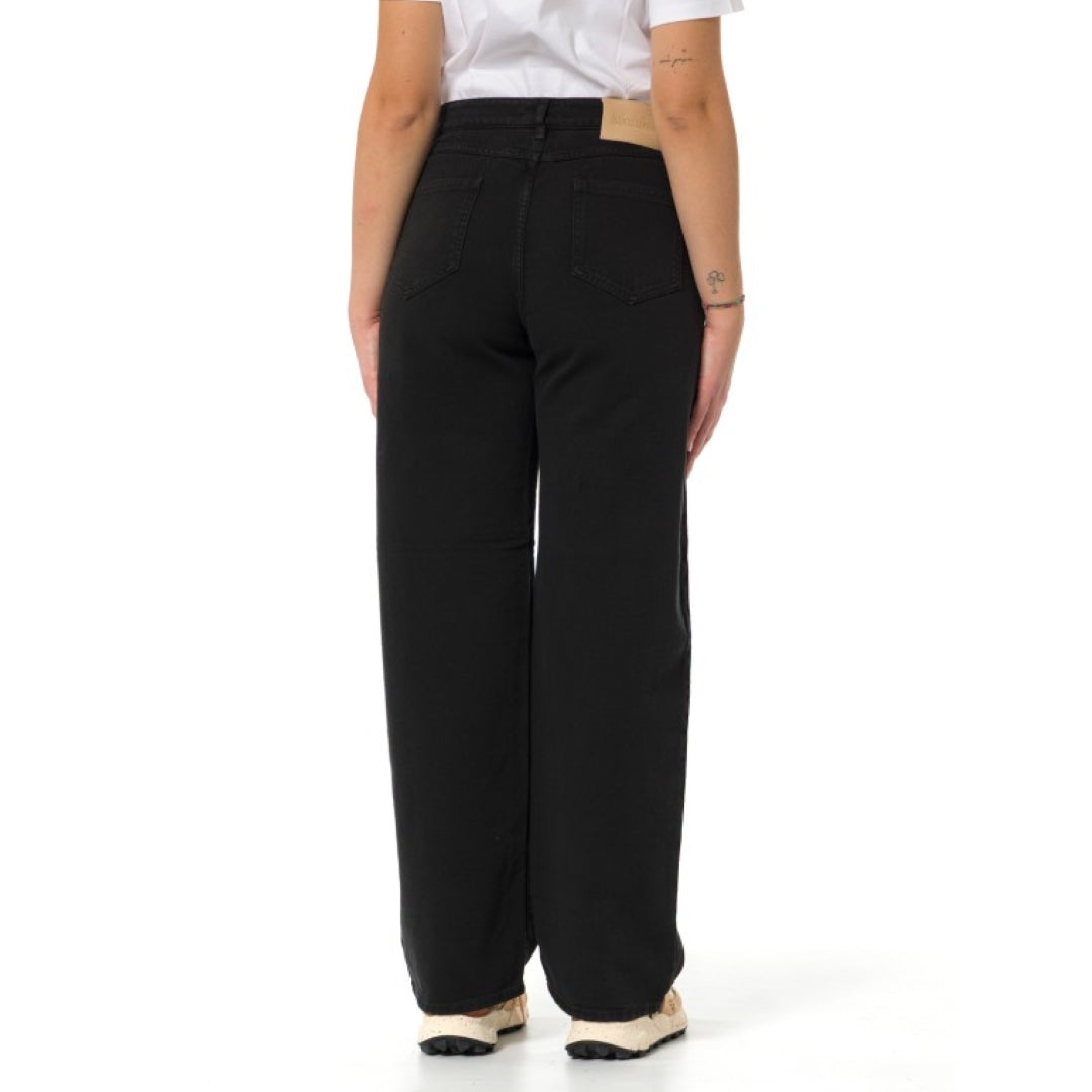Wide-Leg Black Pants With High Waist
