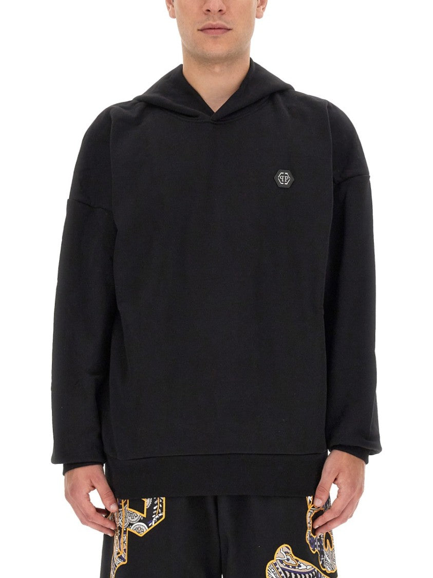 Relaxed-Fit Black Hoodie
