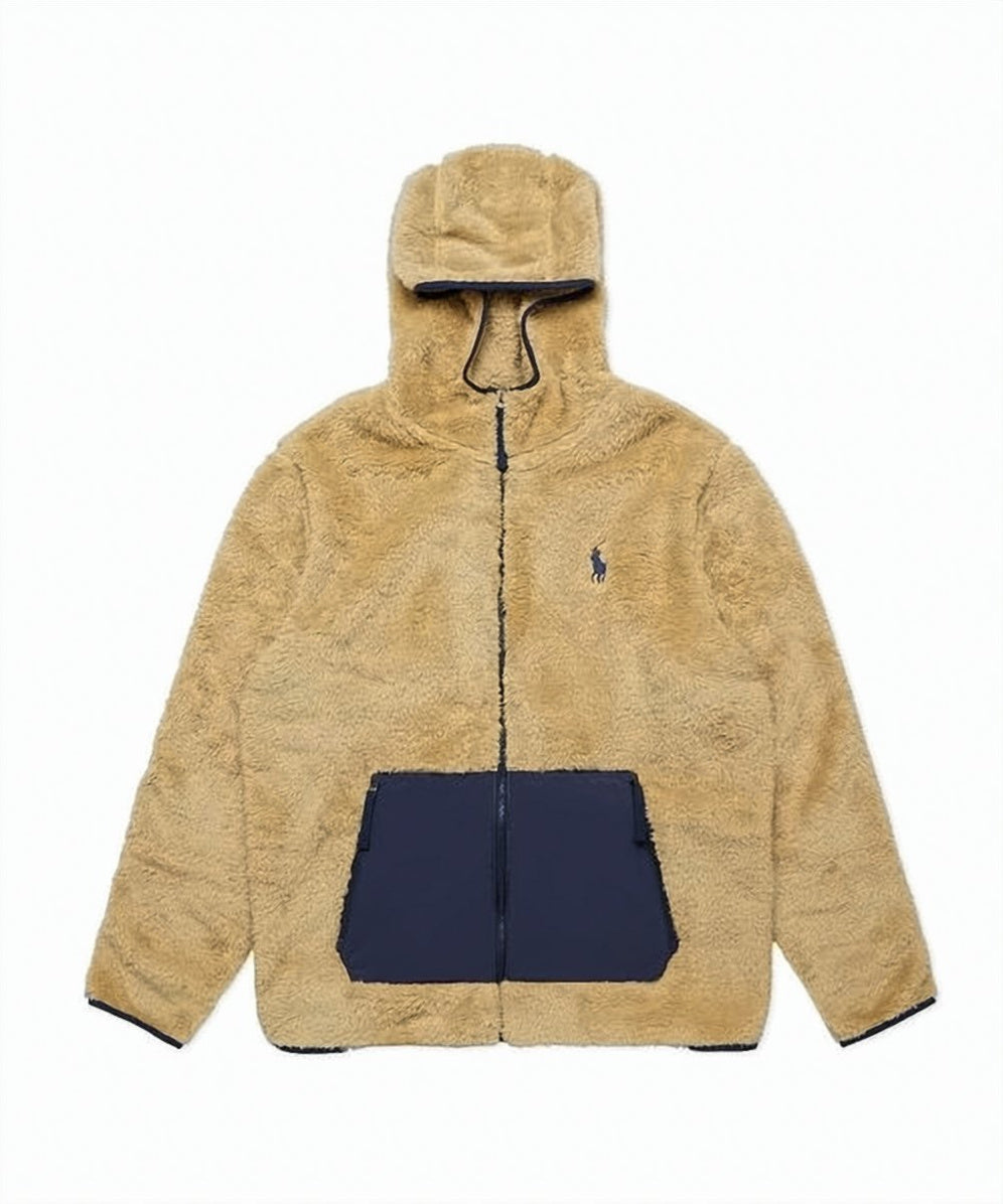 Fleece Sweatshirt With Textured Fabric And Logo