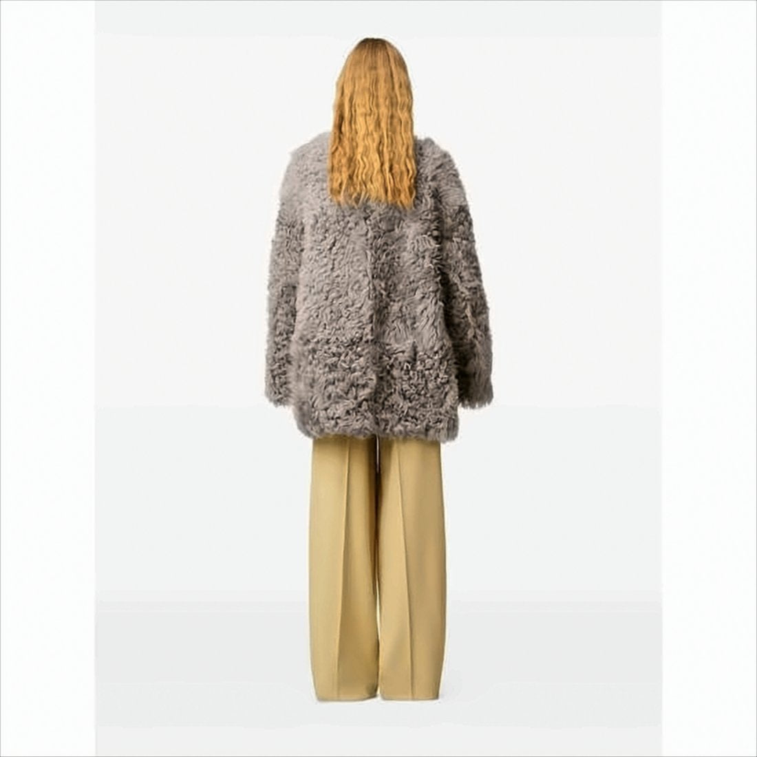 Plush Lambskin Coat With Oversized Silhouette