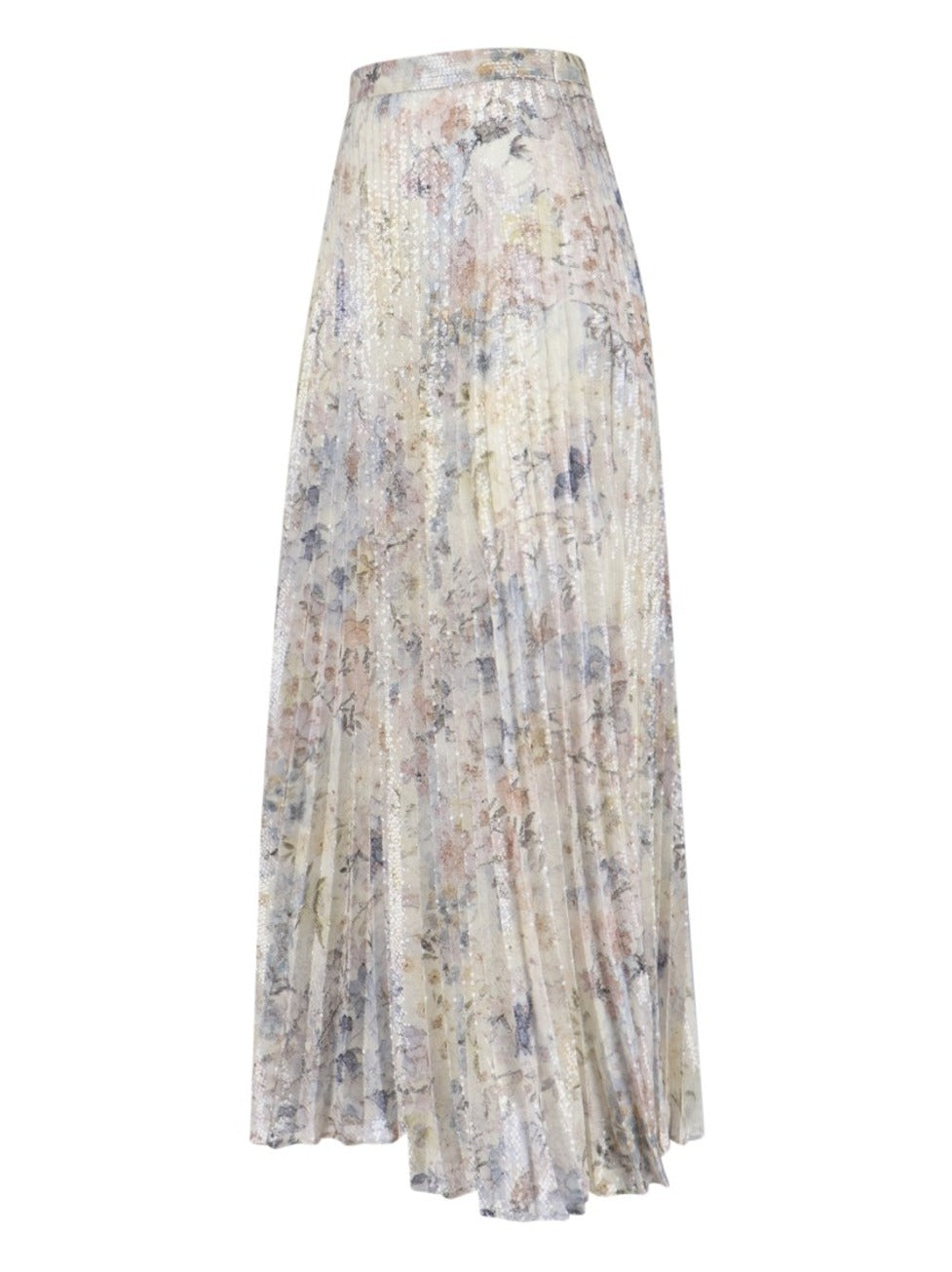 Floral Pleated Maxi Skirt – Multicolor