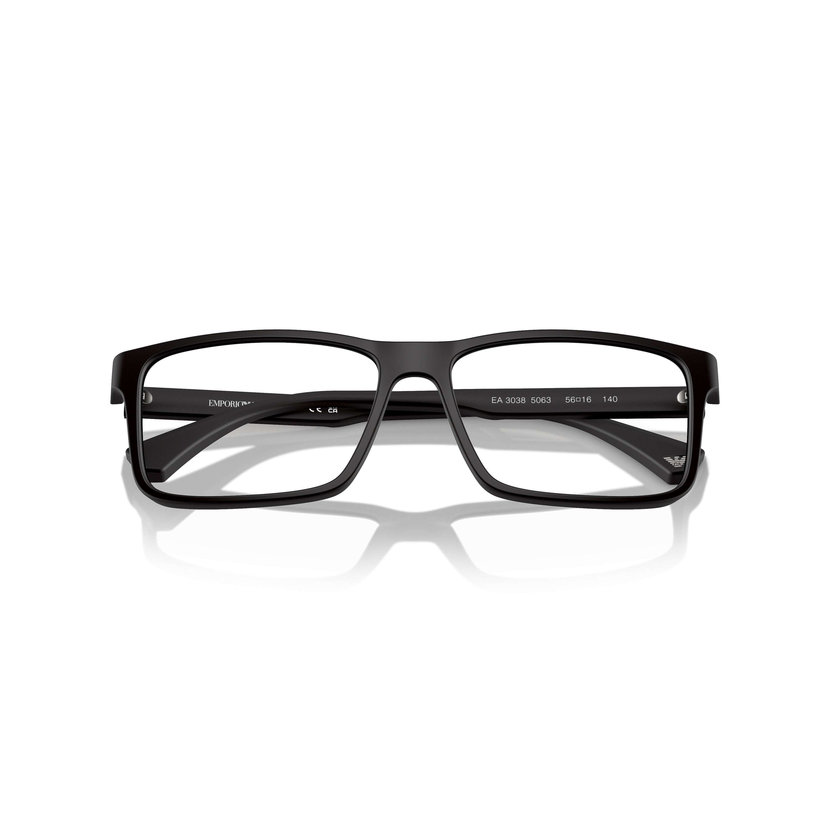 0ea3038 Rectangular Matte Black Eyeglasses with Minimalist Design