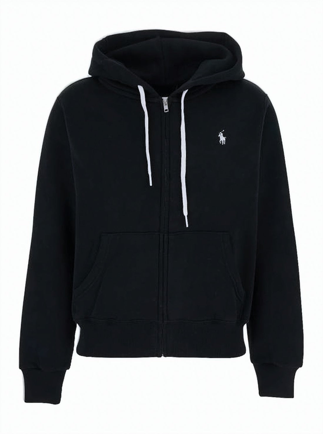 Cropped Zip-Up Hoodie with Kangaroo Pocket