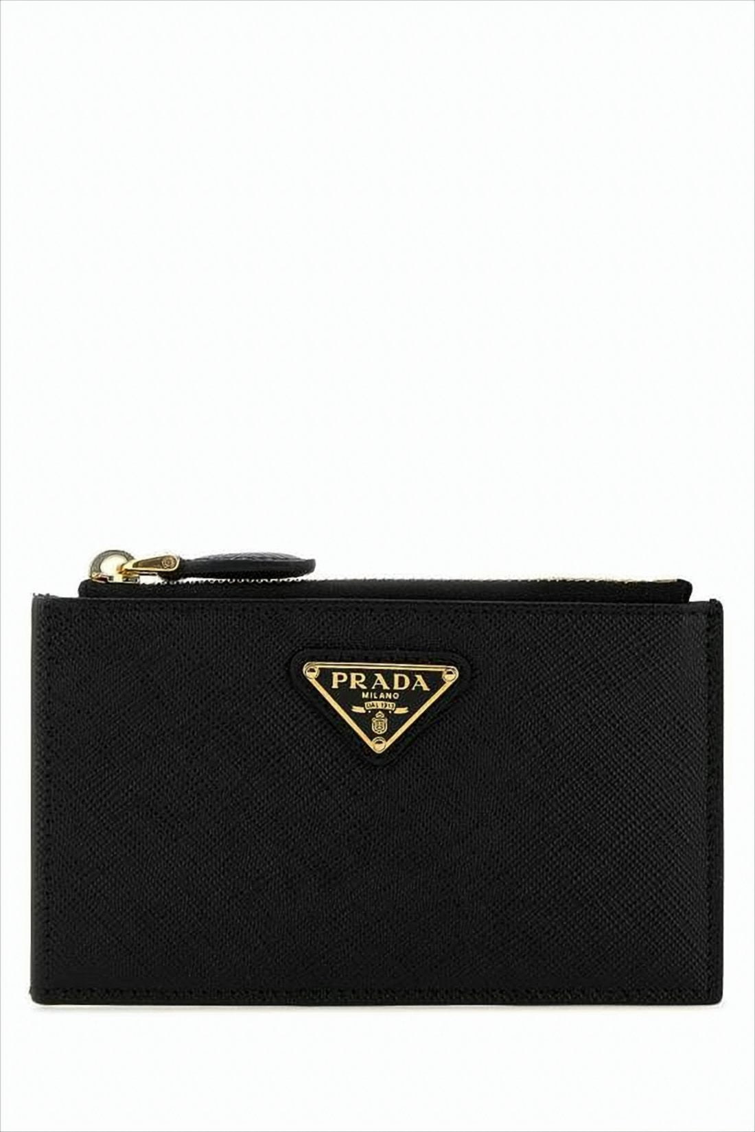 Textured Leather Wallet with Zippered Closure