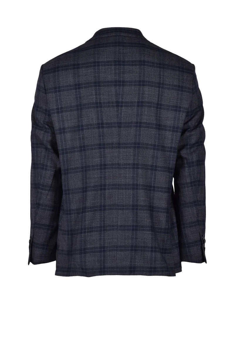 Blue/Grey Polyester Viscose Elastane Jacket Men's