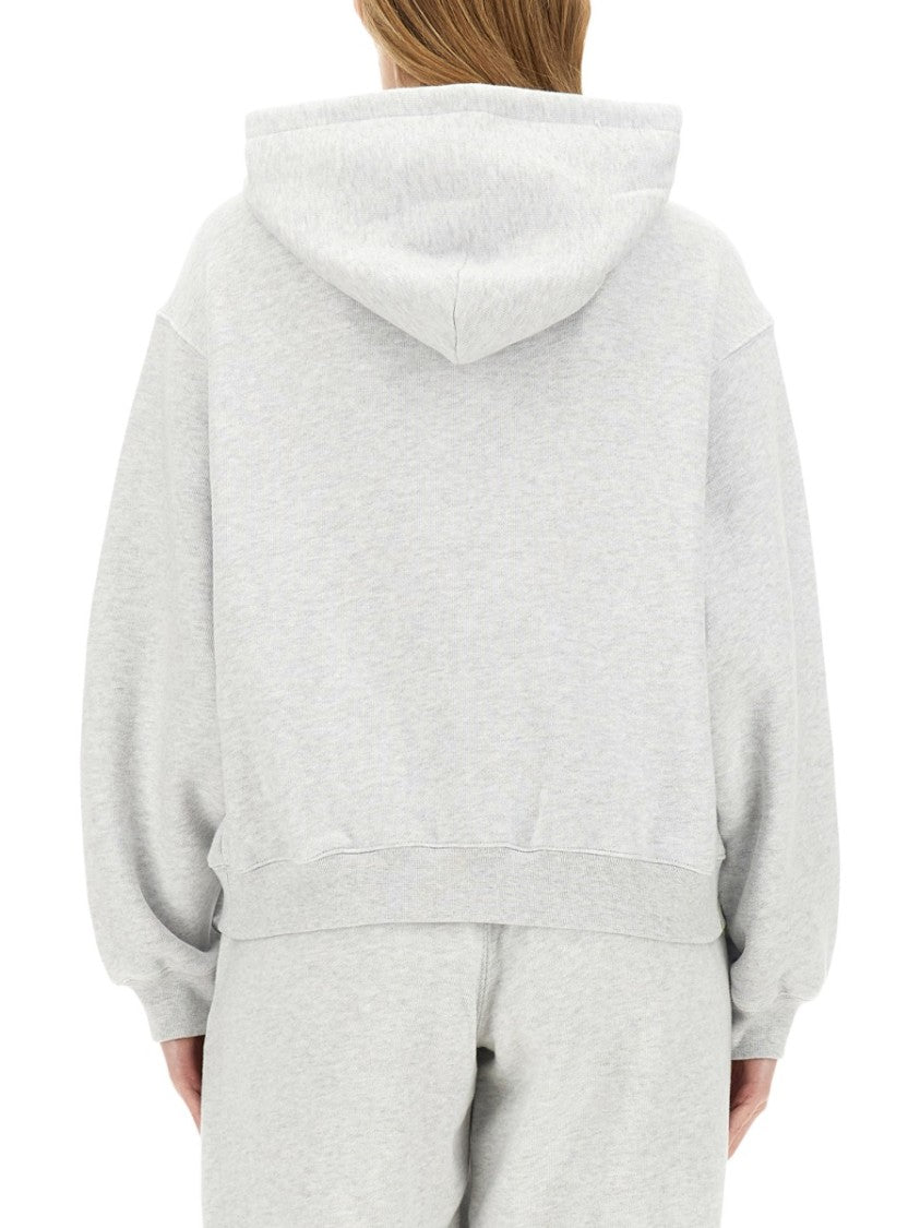 Oversized Grey Hoodie With Subtle Logo