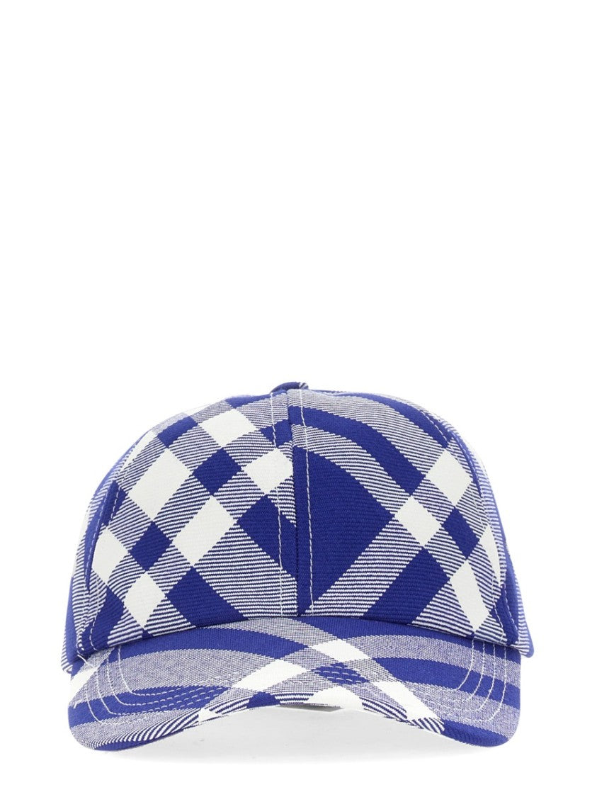 Tartan Pattern Baseball Cap With Structured Crown