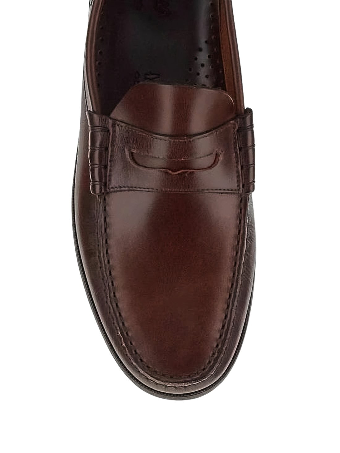 Brown Leather Loafers with Moccasin Toe