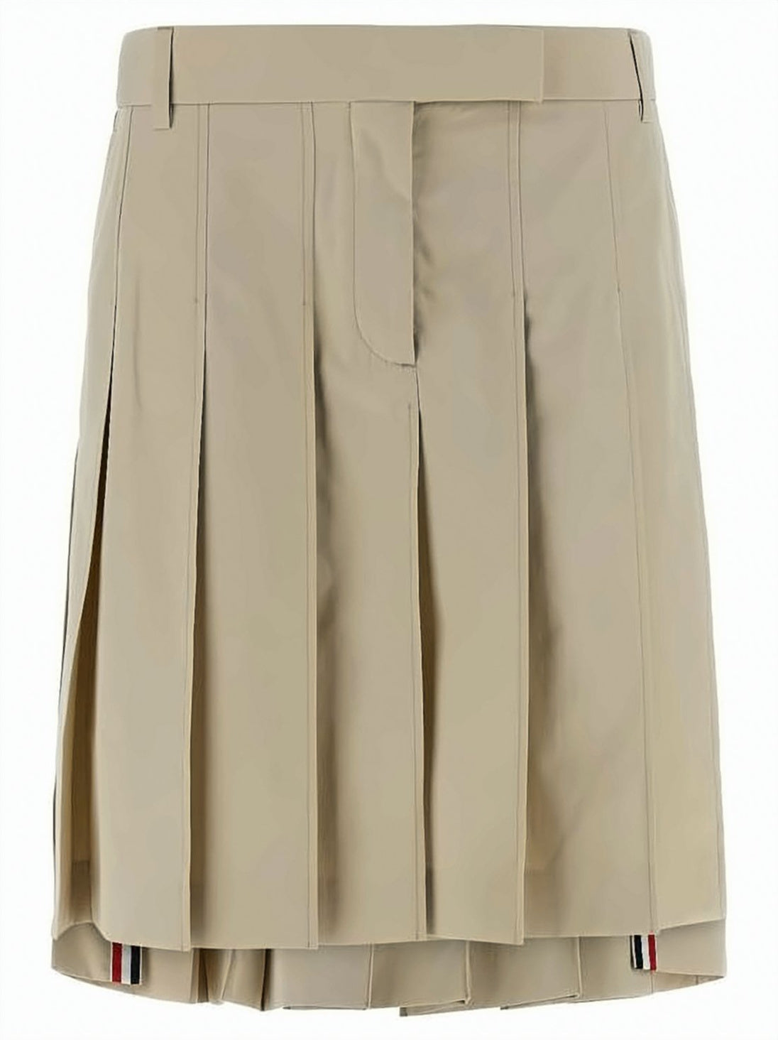 Structured Pleated Cotton Skirt