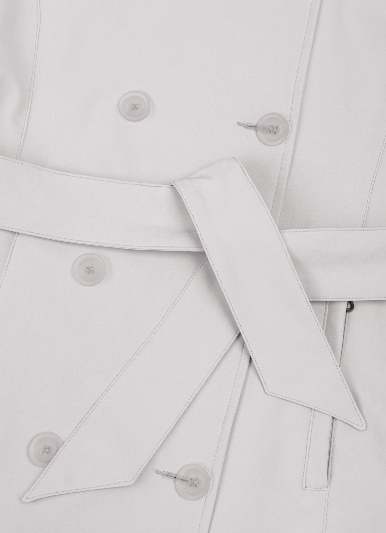 Beige Tailored Trench Coat With Detachable Belt