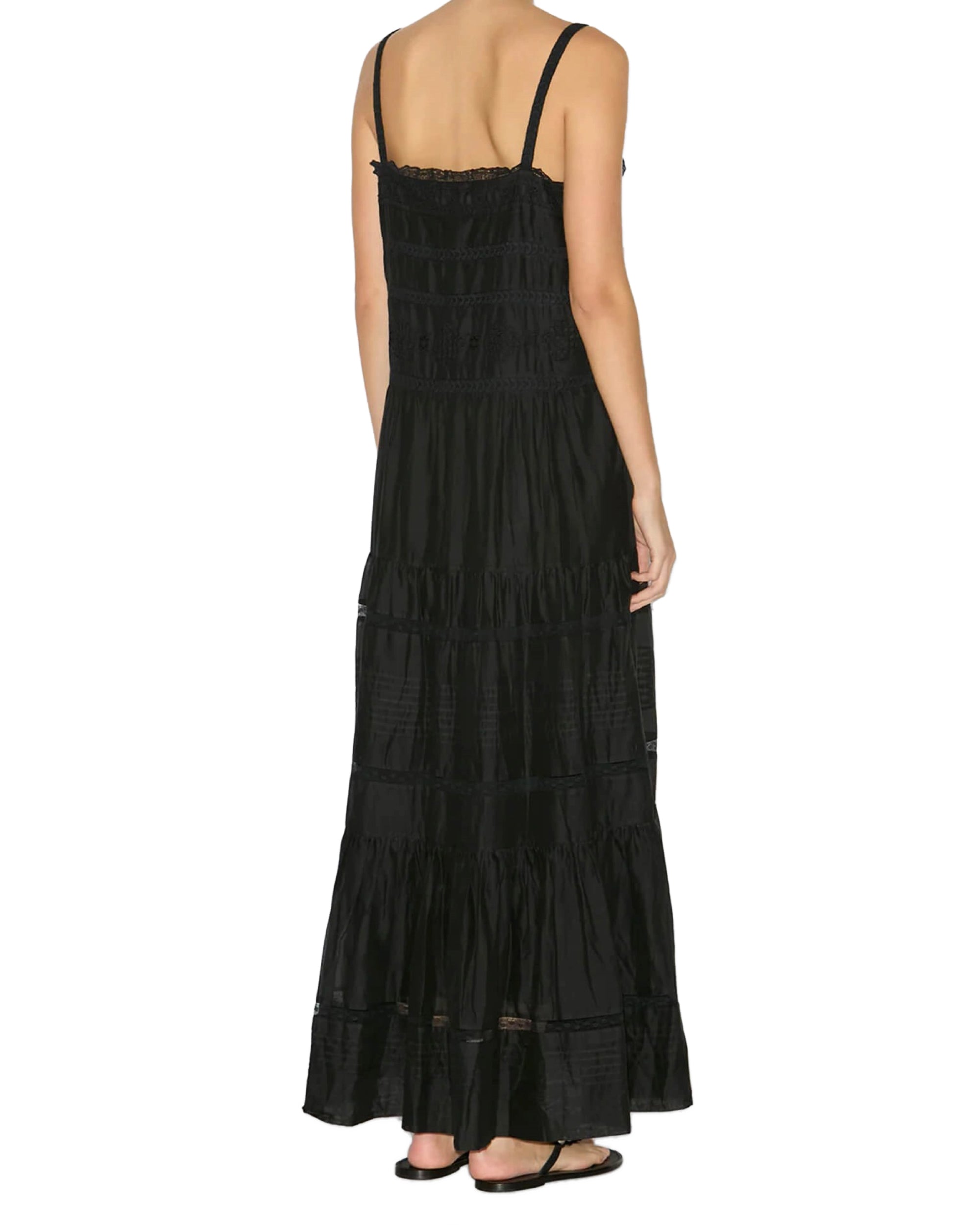 Midi-Length Dress with Button Detailing