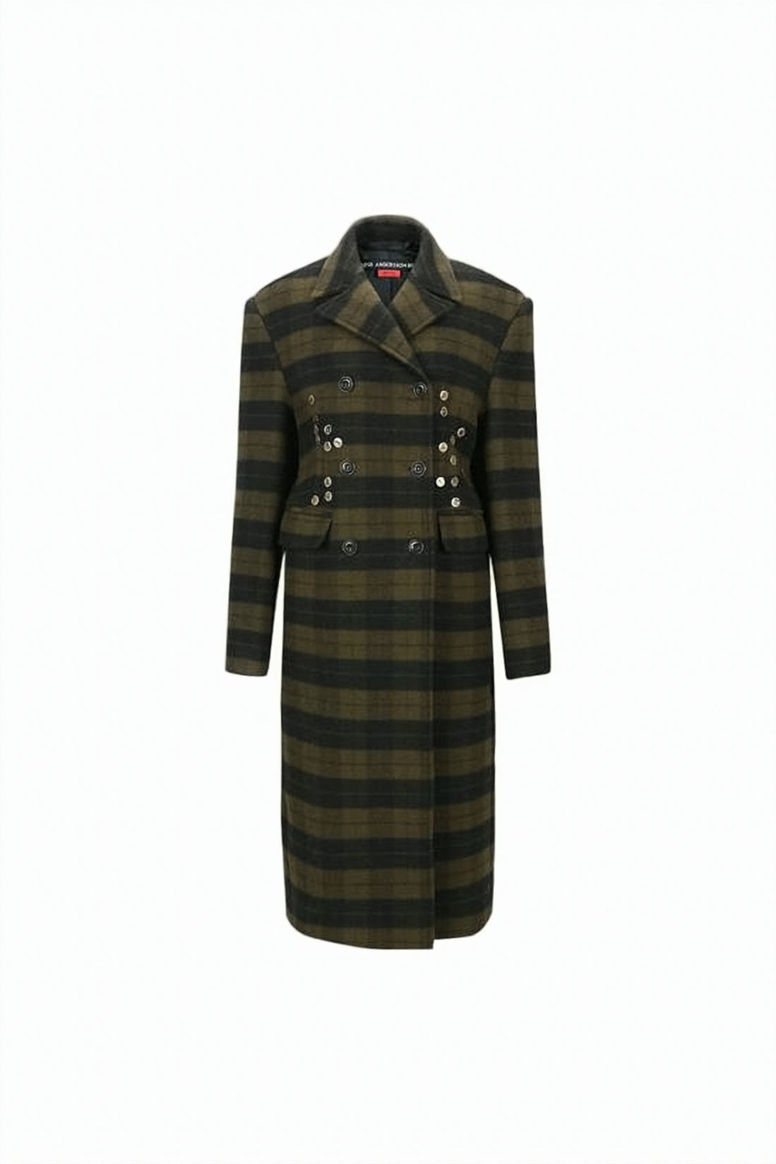 Mid-Length Tailored Plaid Trench Coat