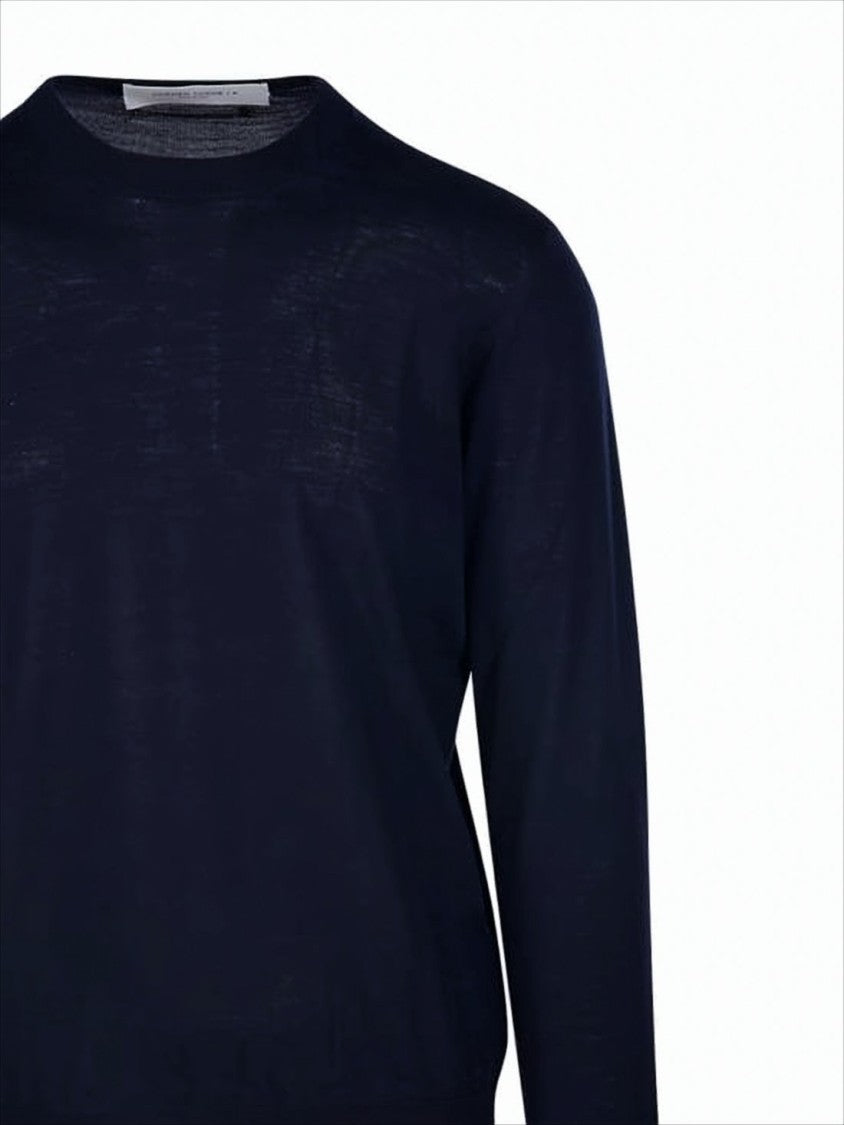Fine Wool Long-Sleeve Sweater with Crew Neckline