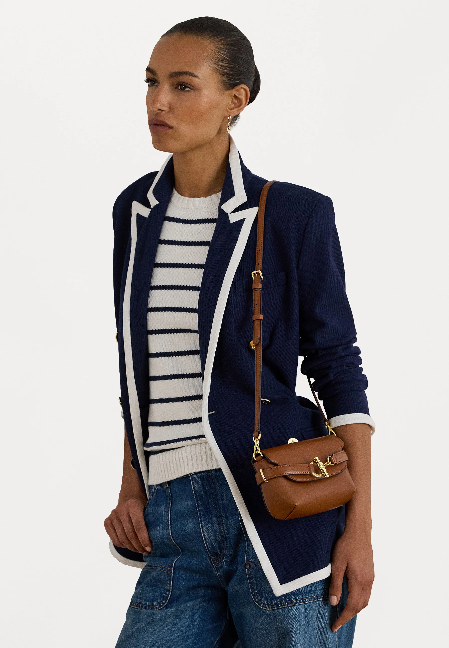 Brown Natural Smooth Leather Crossbody Bag