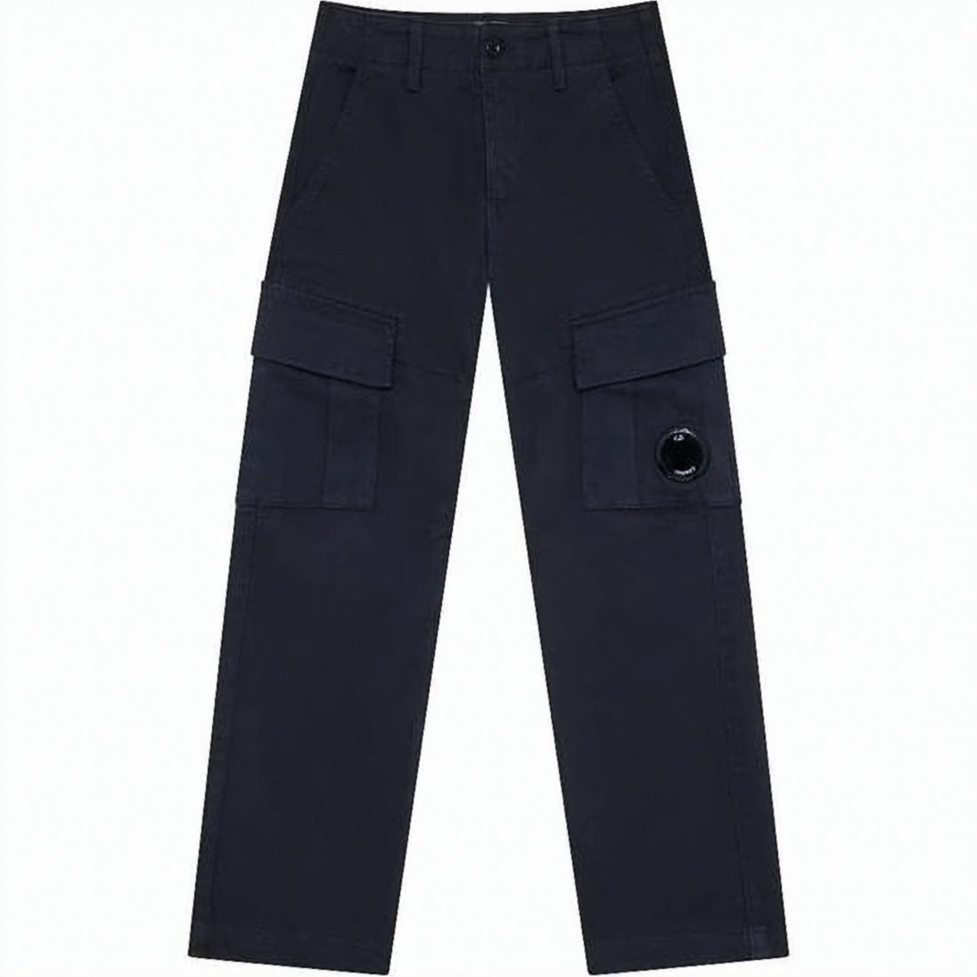 Structured Black Straight-Leg Cargo Pants