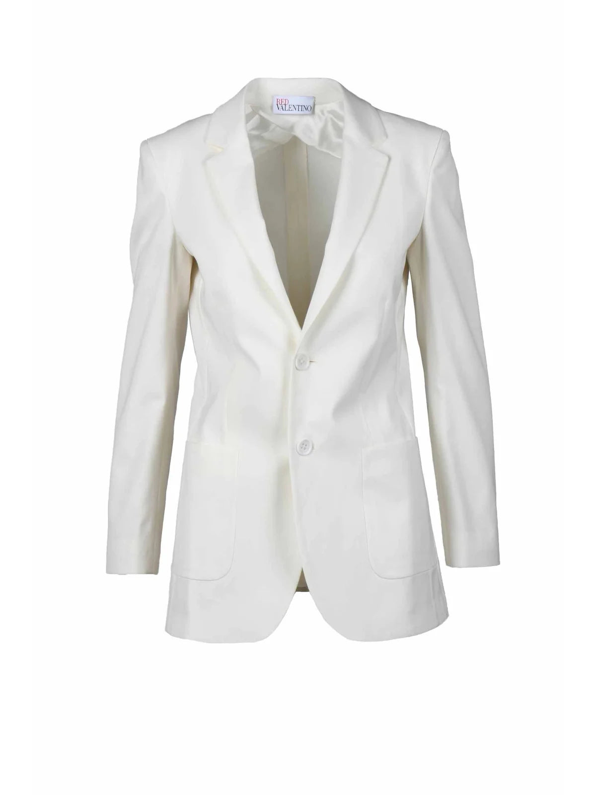 White Viscose Wool Elastane Women Jacket
