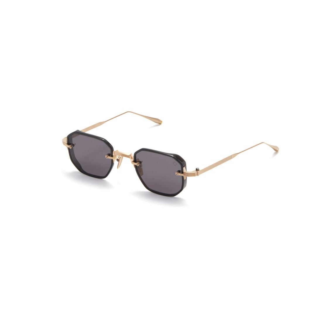 Aks-307 Geometric Octagonal Frame Sunglasses with Gold-tone Accents