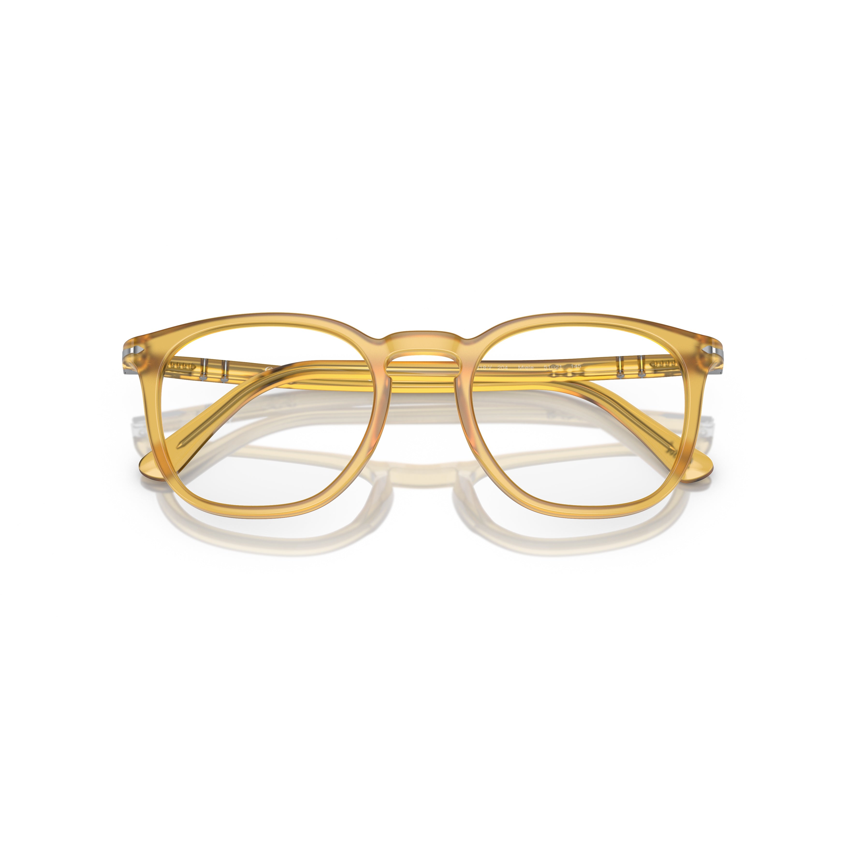 0po3318v Translucent Amber Acetate Eyeglasses with Keyhole Bridge