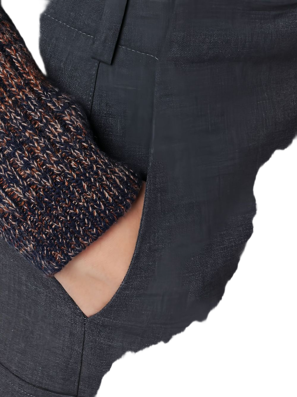 Anthracite Longuette Skirt With Pleated Back