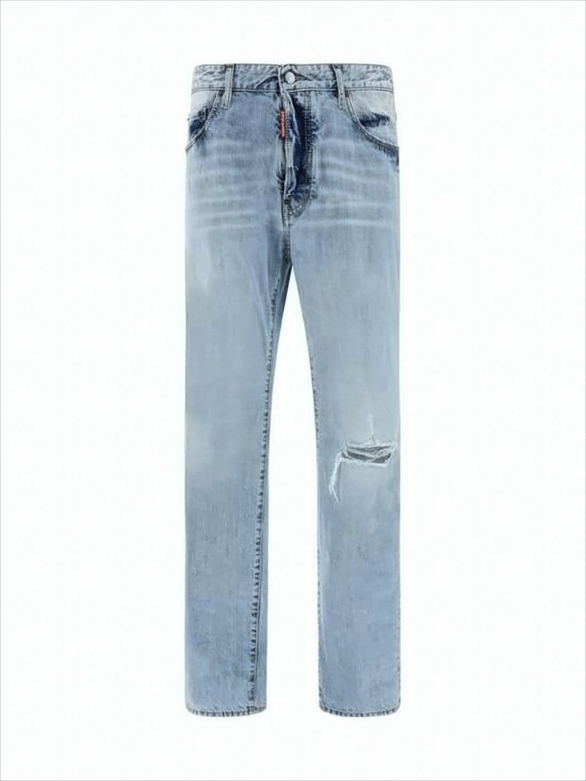 Light Blue Distressed Denim Pants