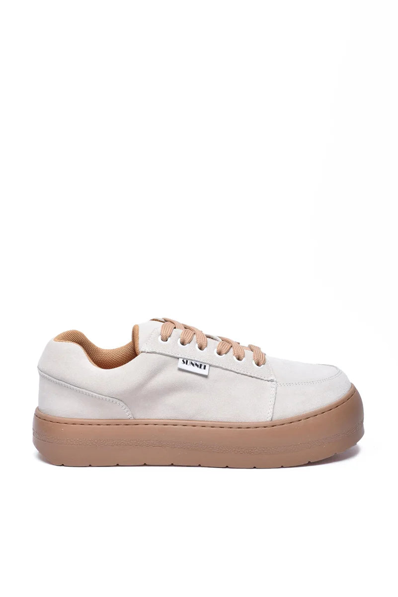 Suede Sneakers - Beige/Brown