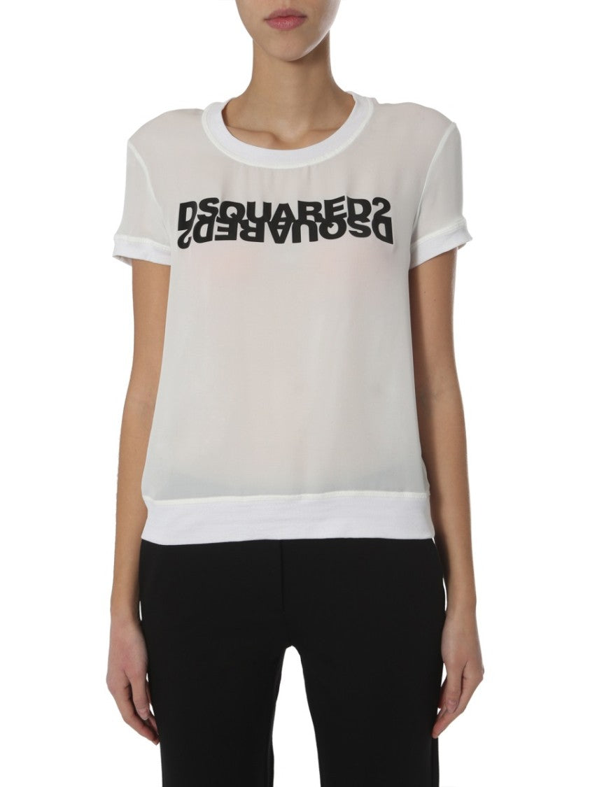 Sheer Lightweight Round Neck T-Shirt