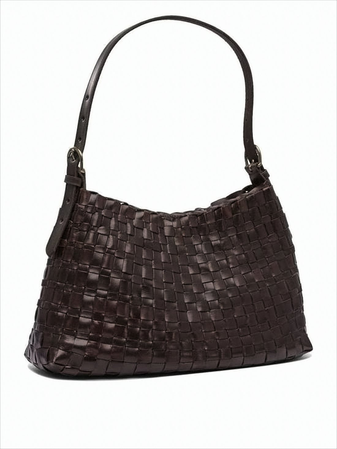 Woven Calf Leather Shoulder Bag