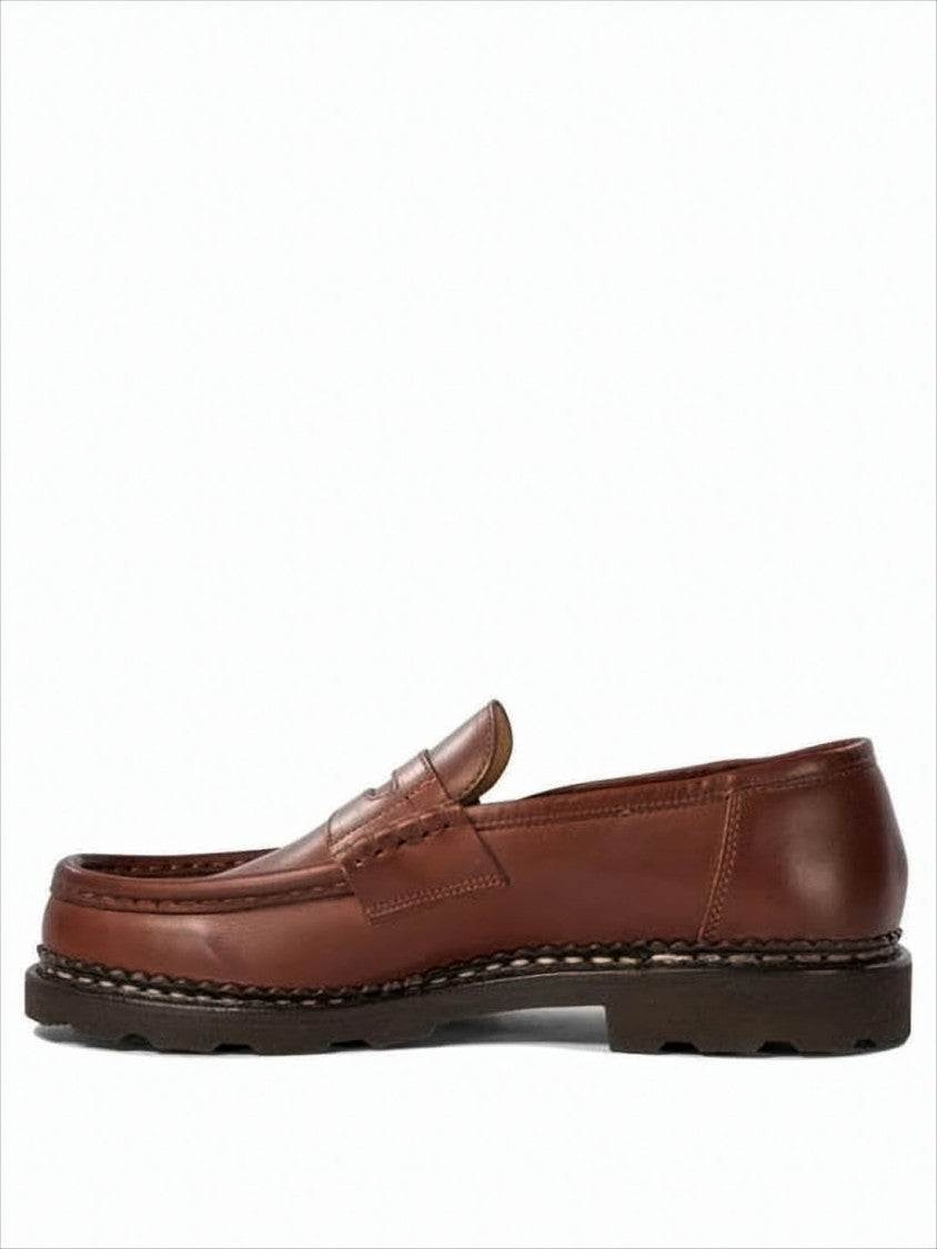 Classic Brown Loafers with Moccasin Stitching