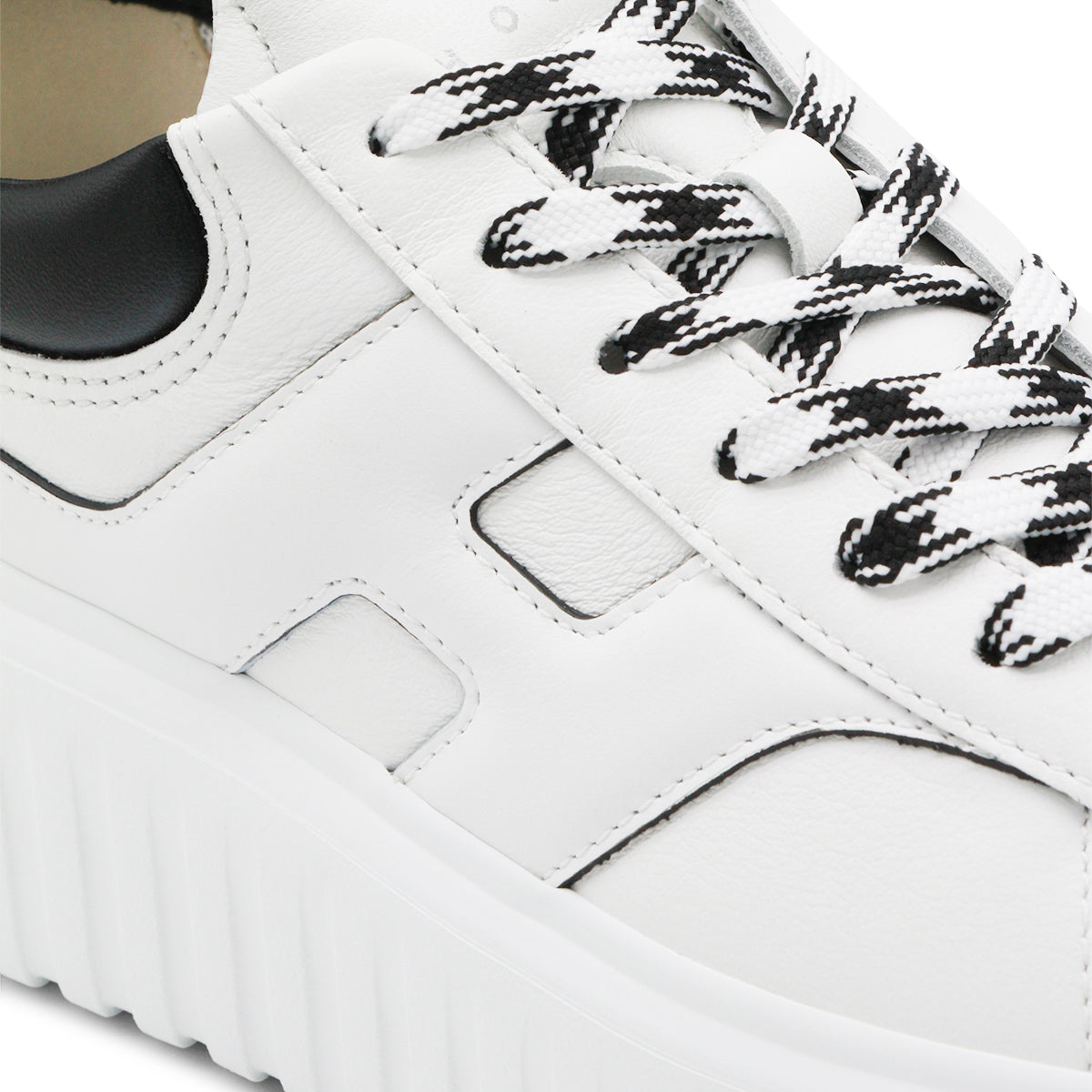 White And Black Leather Sneakers
