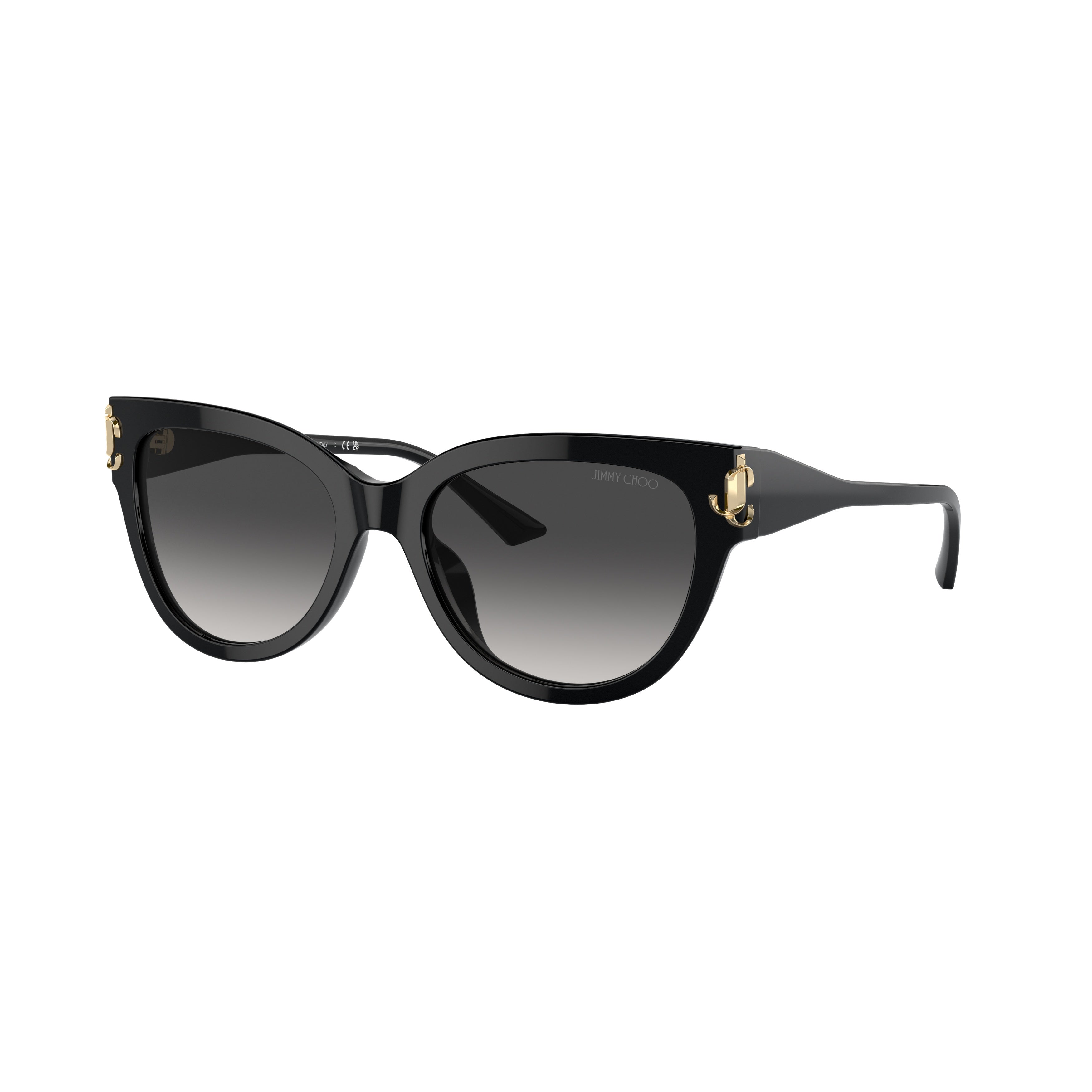 0jc5018u Glossy Black Cat-Eye Sunglasses