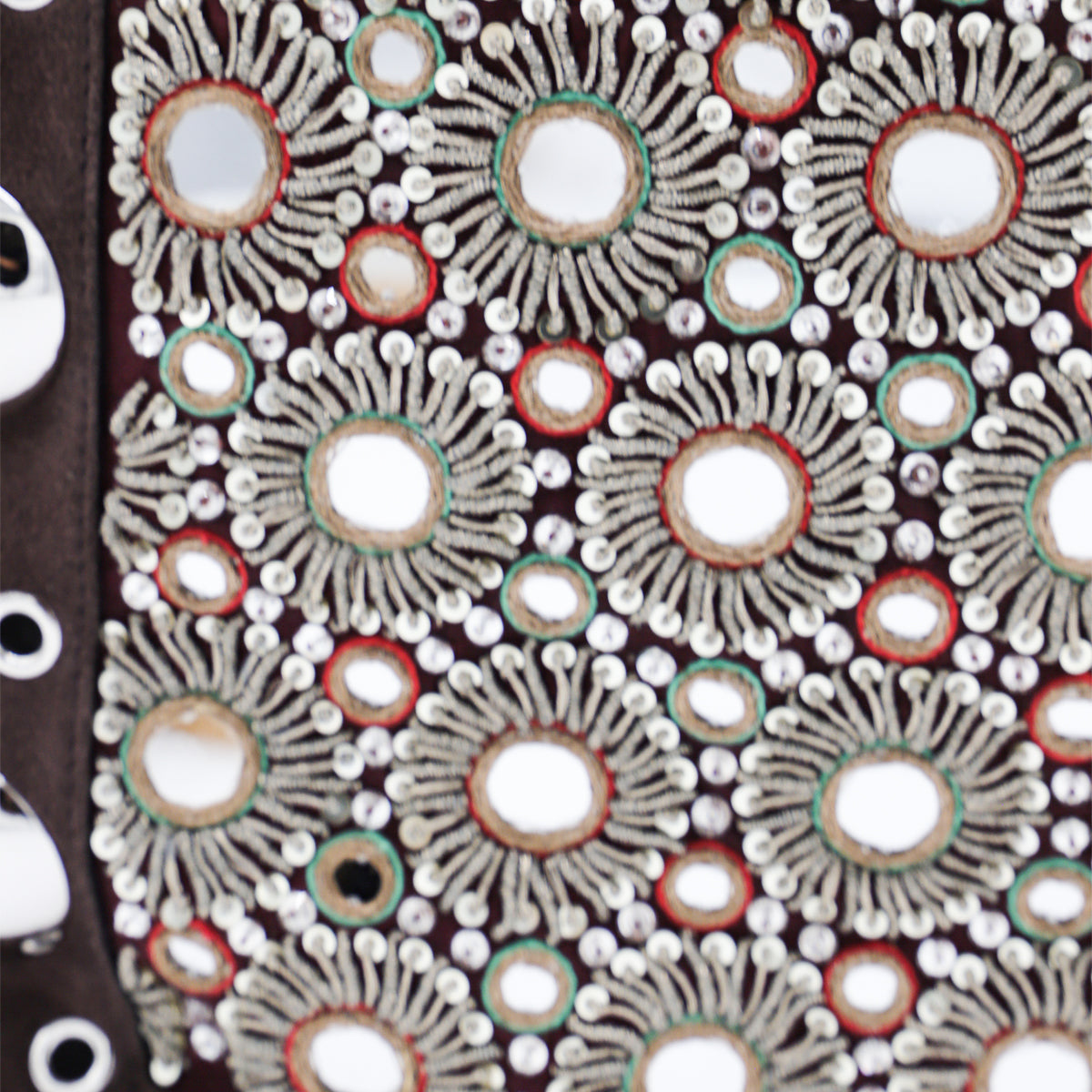 Embellished Brown Leather Tote