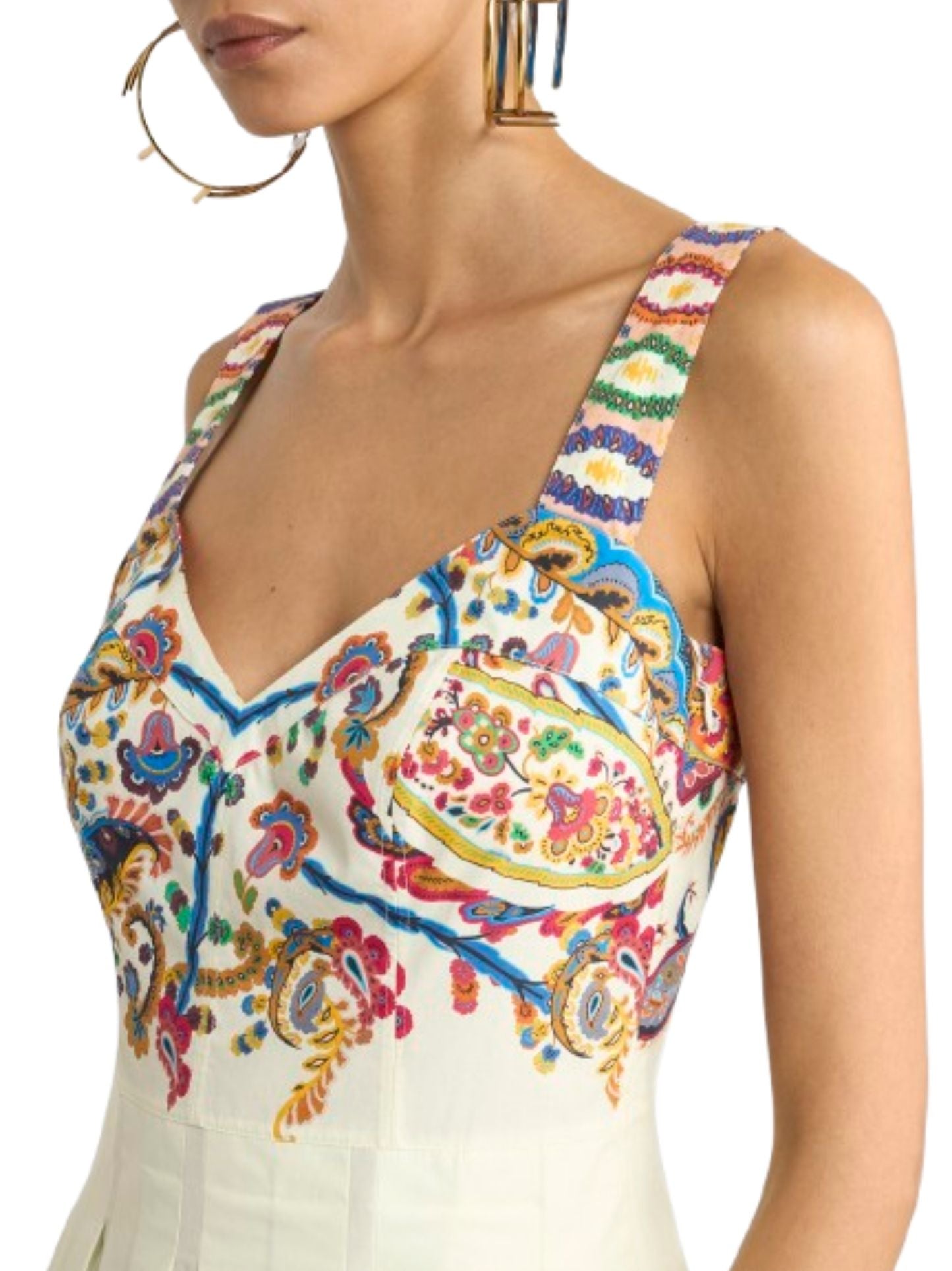 Floral Paisley Print Sleeveless Dress