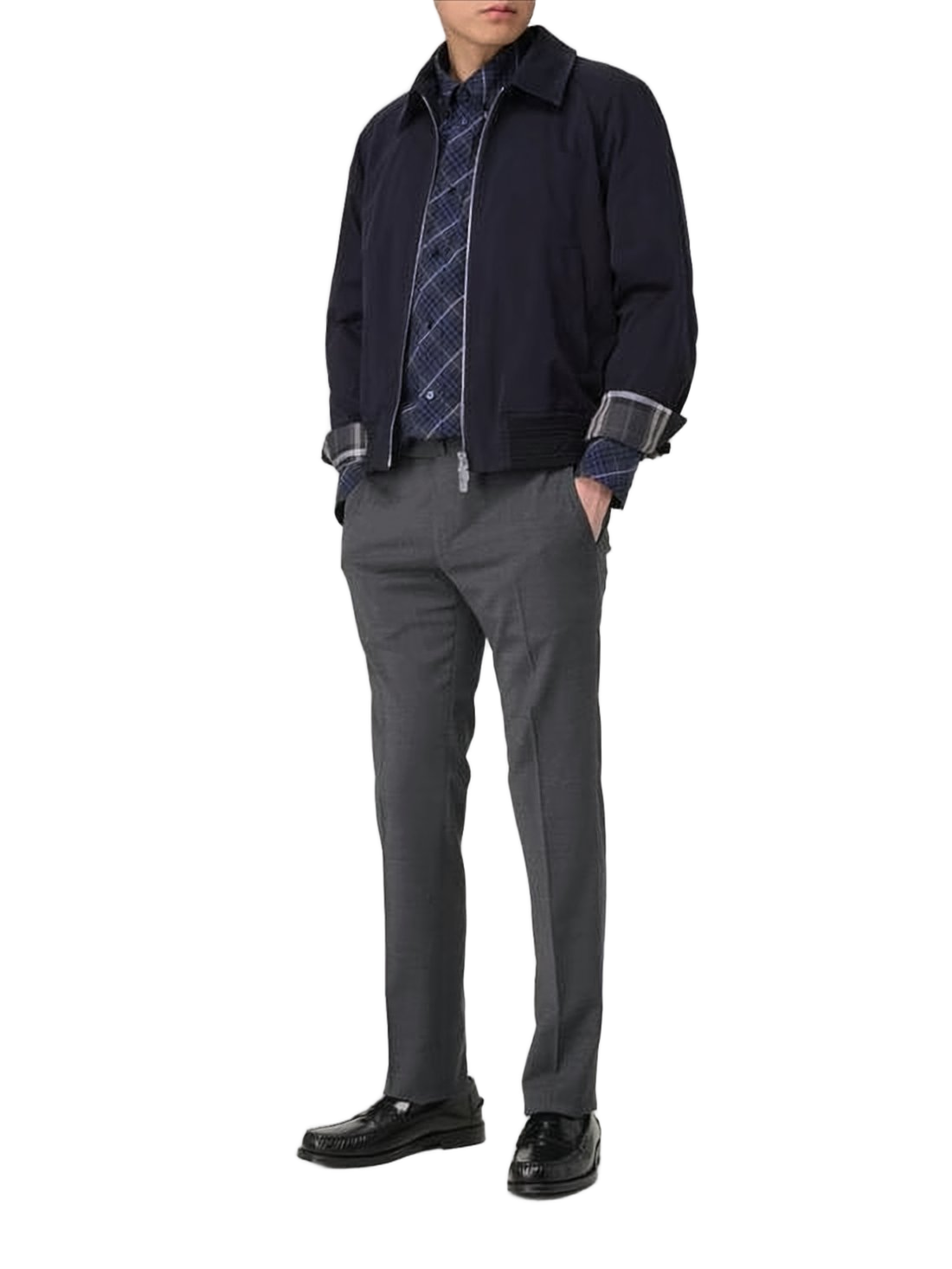 Structured Front-Zip Jacket with Pointed Collar