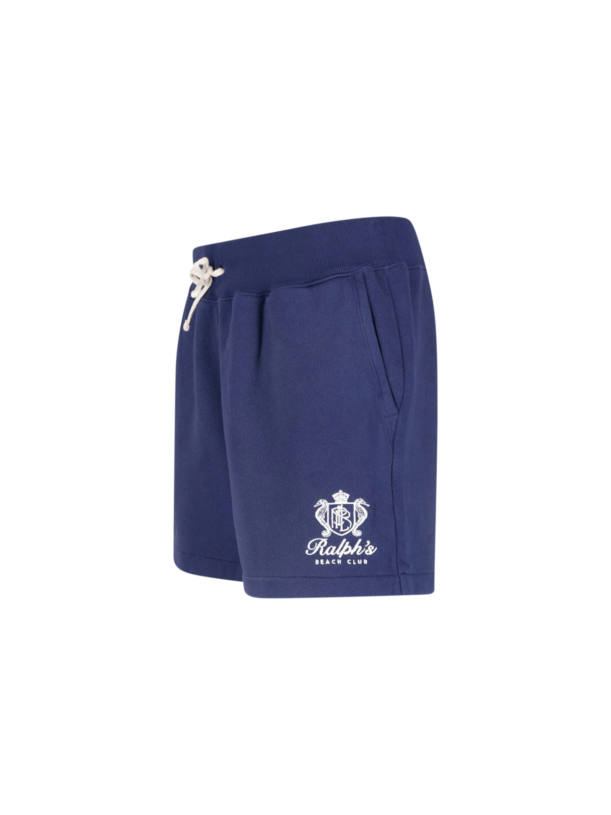 Blue Drawstring Embroidered Logo Shorts