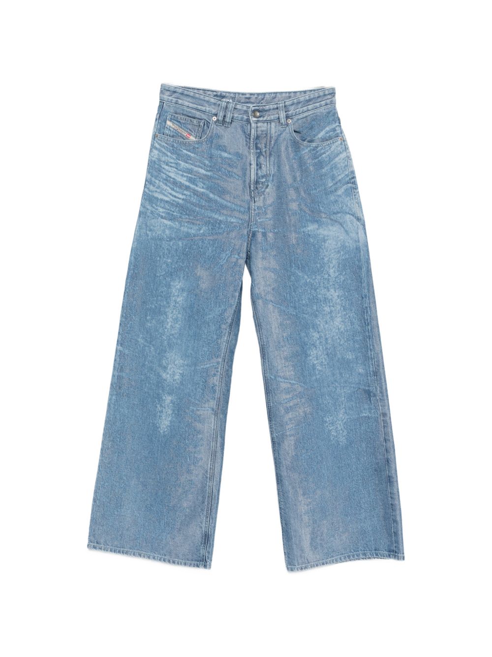 High-Waisted Wide-Leg Denim Pants