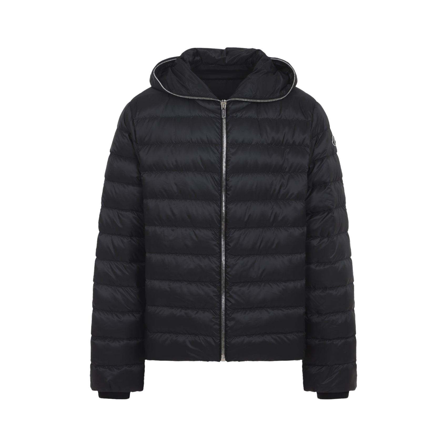 Lightweight Quilted Jacket With Zipped Hood And Rib Knit Cuffs