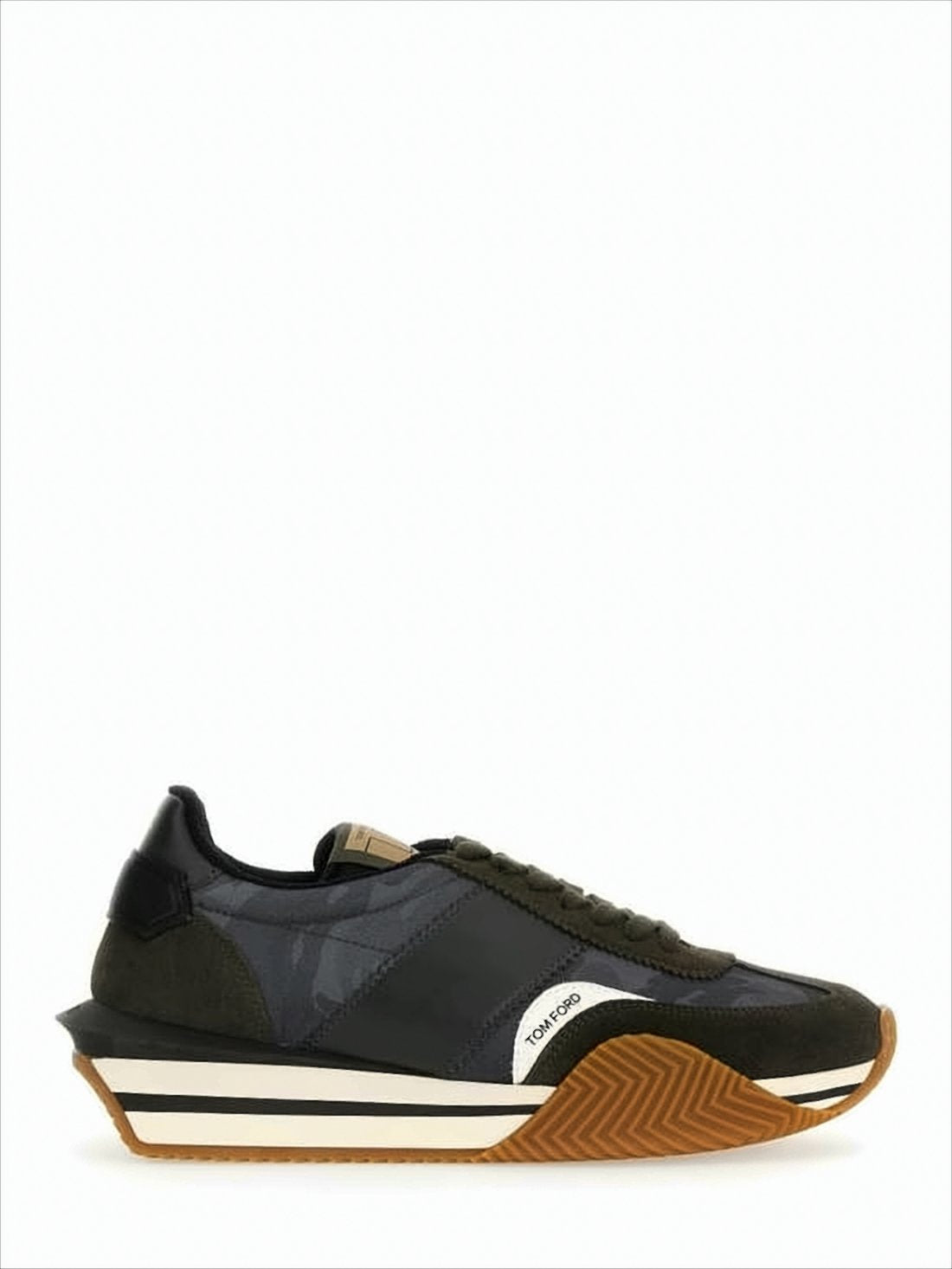 Warstwowe zielono-czarne sneakersy