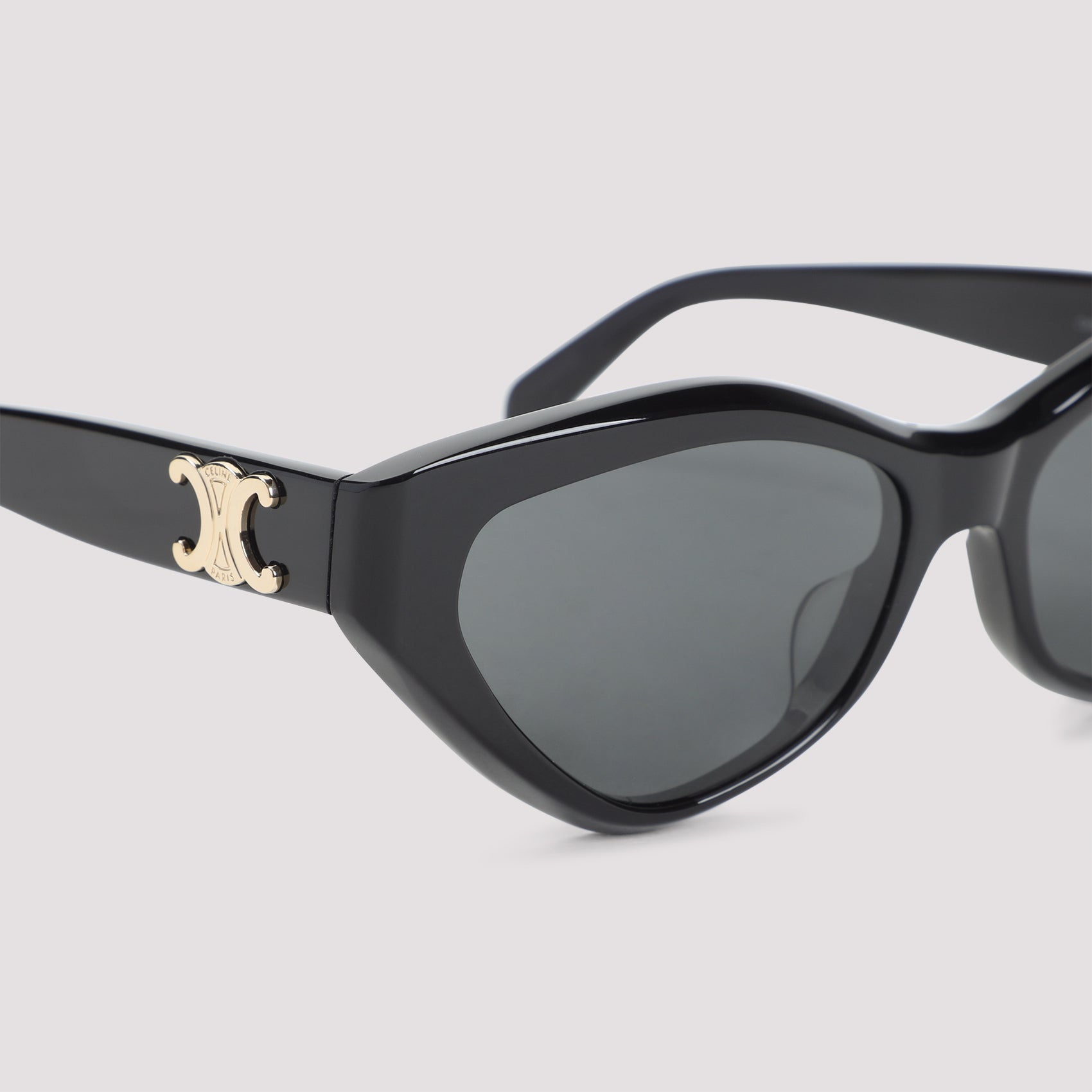Geometric Cat-Eye Sunglasses with Bold Gold Accents