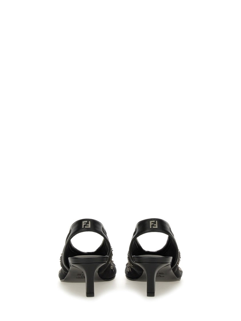 Intricate Floral Embroidery Slingback Shoes