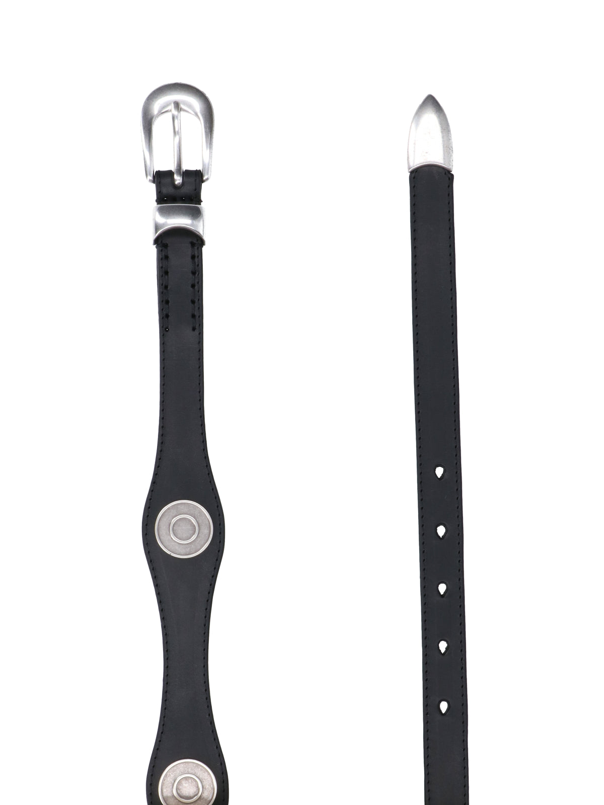 Black Sleek Silver Buckle Belt