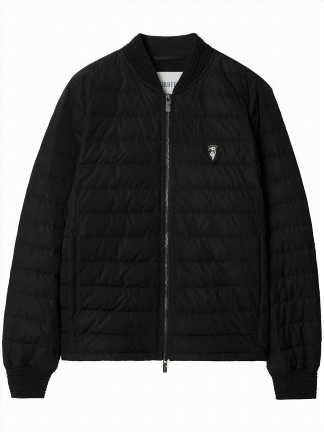Quilted Bomber Jacket with Ribbed Accents