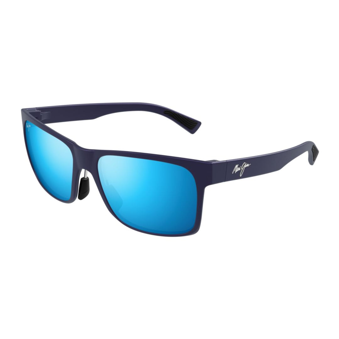 Hoopili Matte Finish Rectangular Frame Sunglasses with Reflective Blue Lenses