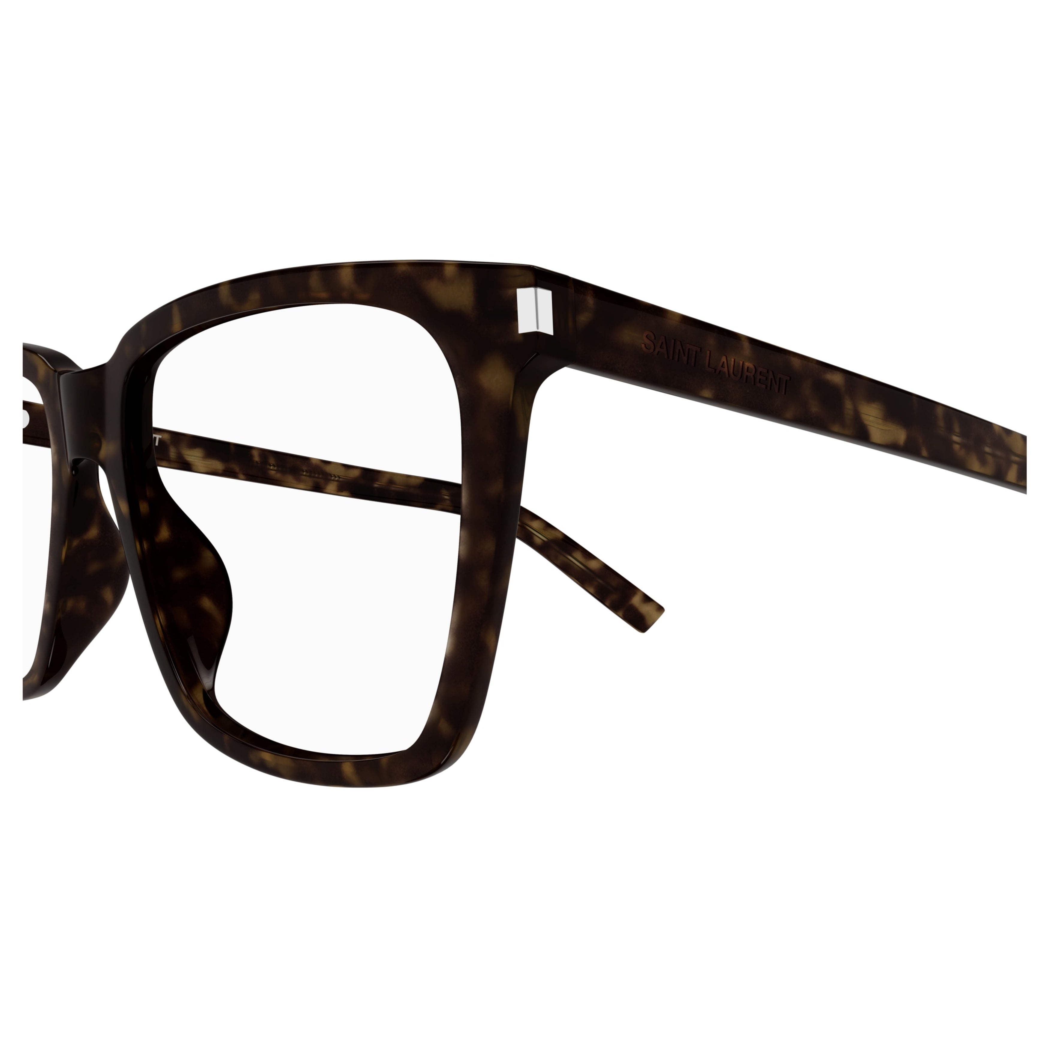 Sl 717 Slim Tortoiseshell Slim Rectangular Saint Laurent Eyeglasses