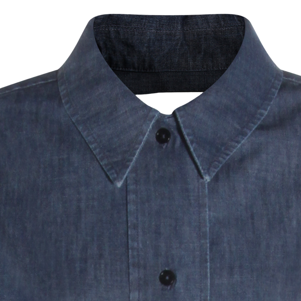 Midi-Length Button-Down Dress with Pointed Collar