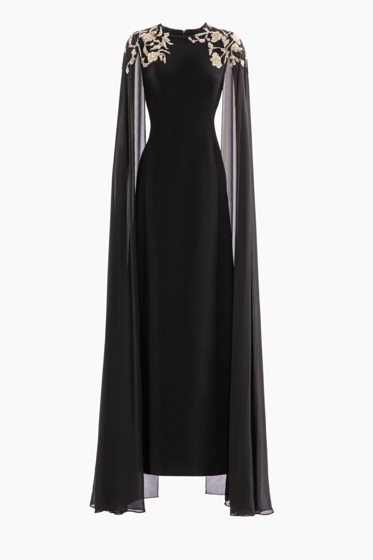 Embellished Crepe Kaftan