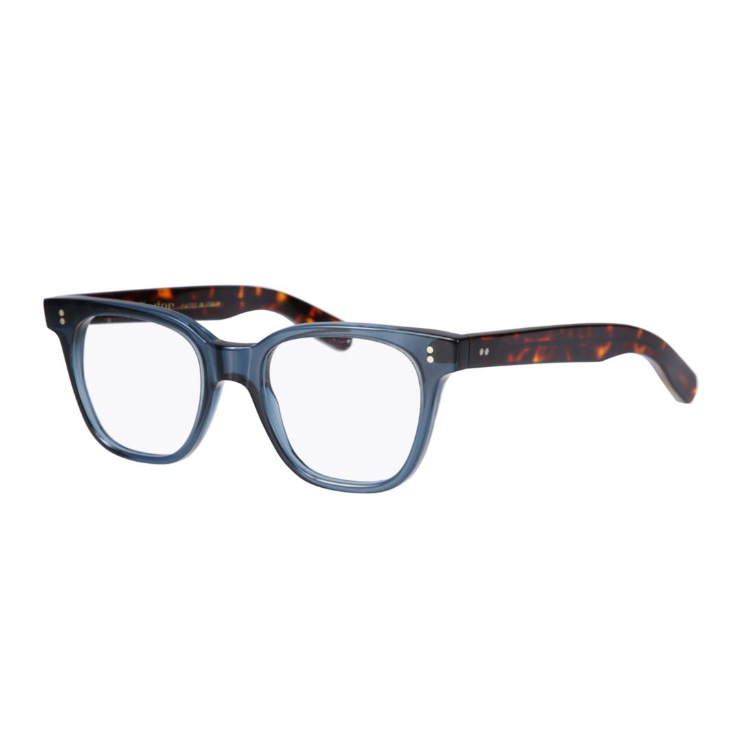 Kore Translucent Blue Square Frame Eyeglasses with Tortoiseshell Arms