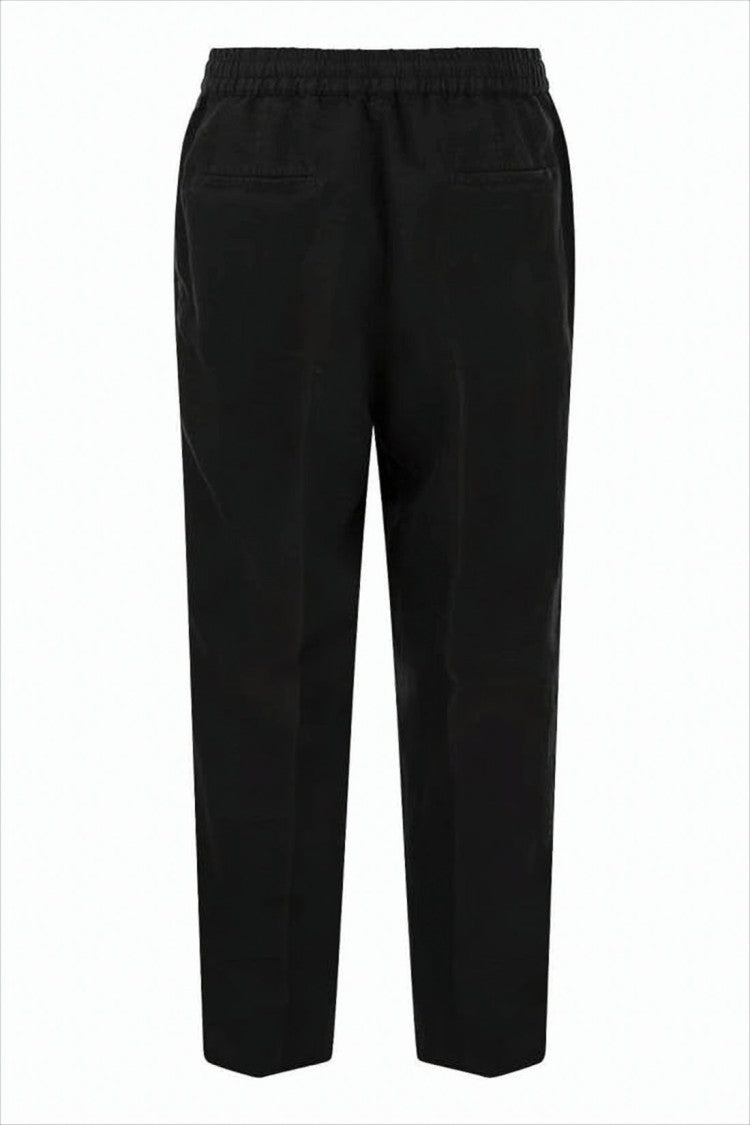 Relaxed Fit Black Linen Jogger Pants